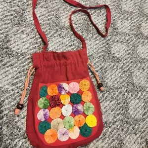 Handmade buckle cross shoulder bag